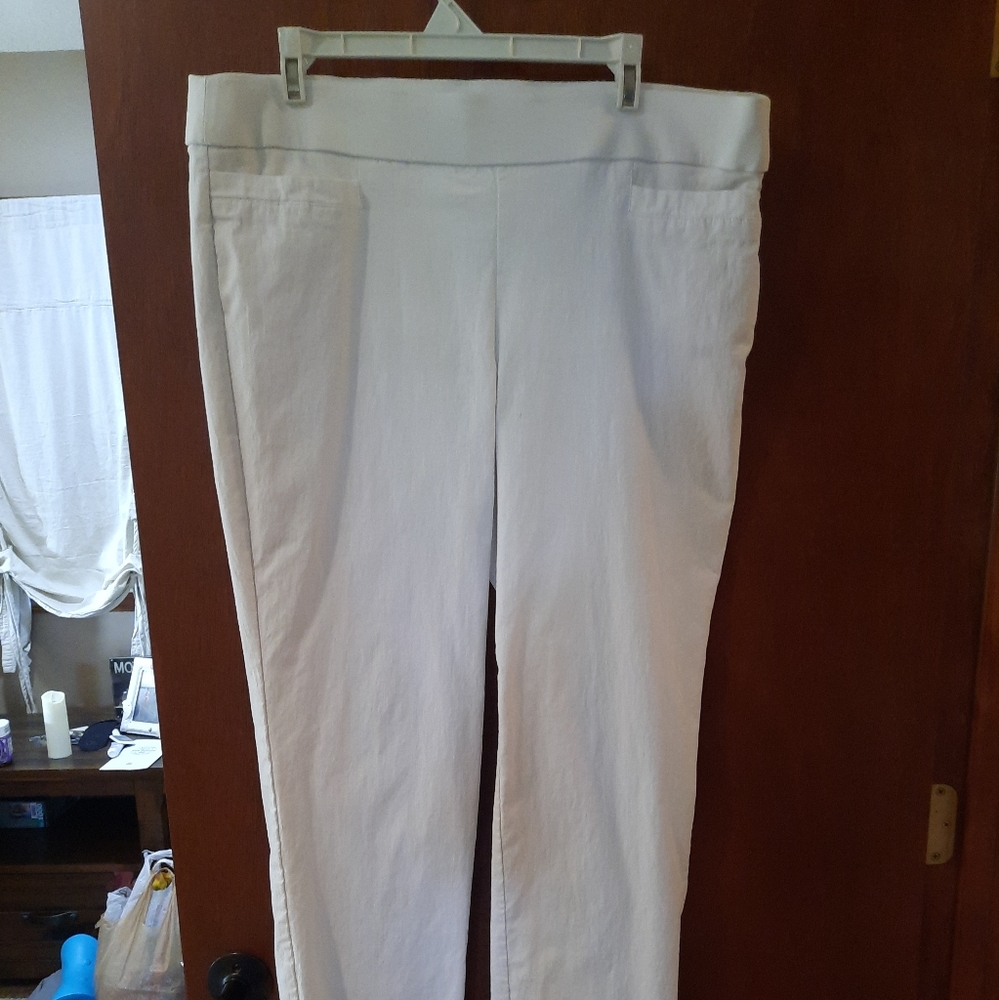 White pull on pants